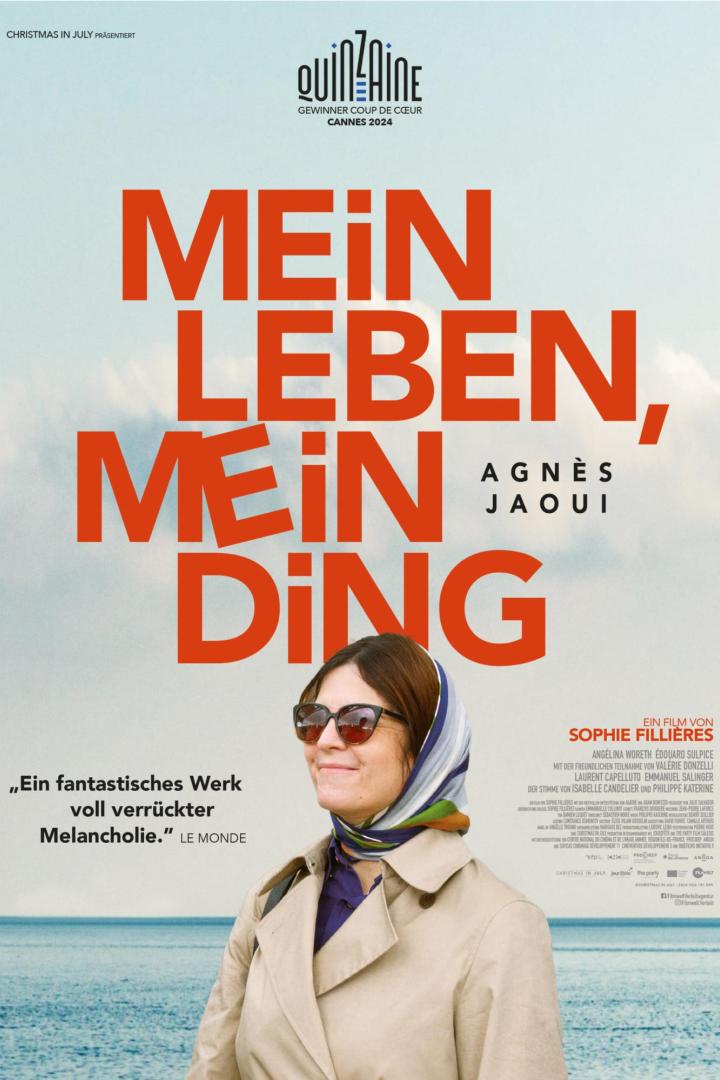 Filmplakat für „Mein Leben, mein Ding“ von Sophie Fillières mit Agnès Jaoui vor einer Küstenlandschaft.