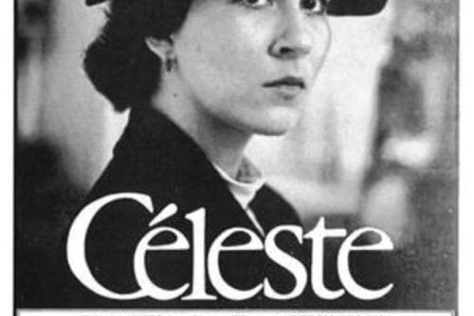 Das Filmplakat zeigt Eva Mattes als Céleste in Percy Adlons Film.