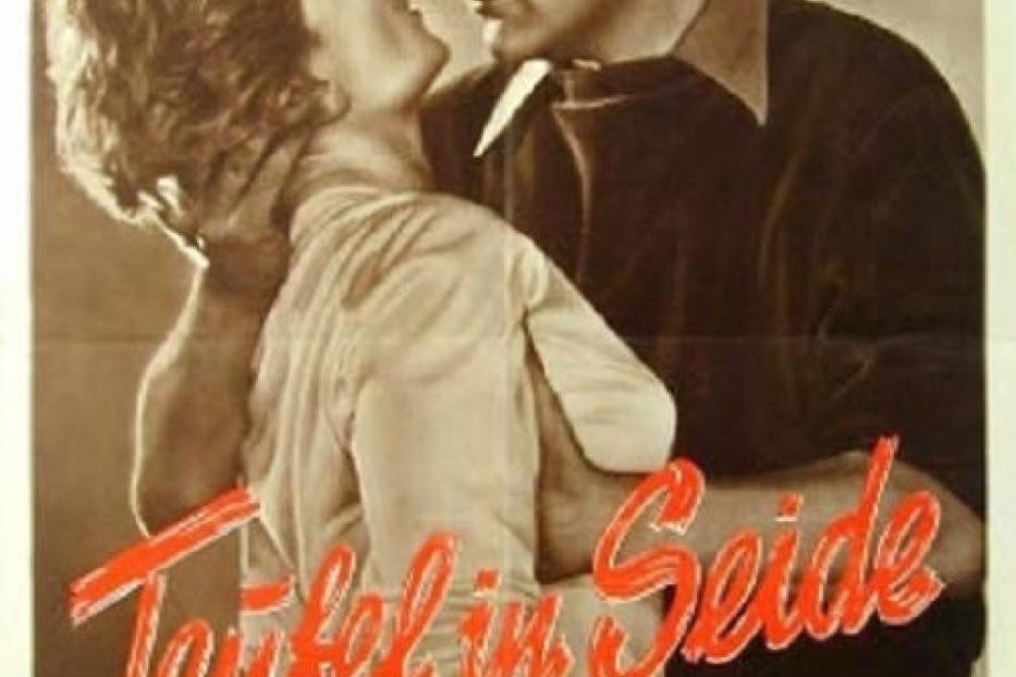 Das Filmplakat für „Teufel in Seide“ mit Lilli Palmer und Curd Jürgens.