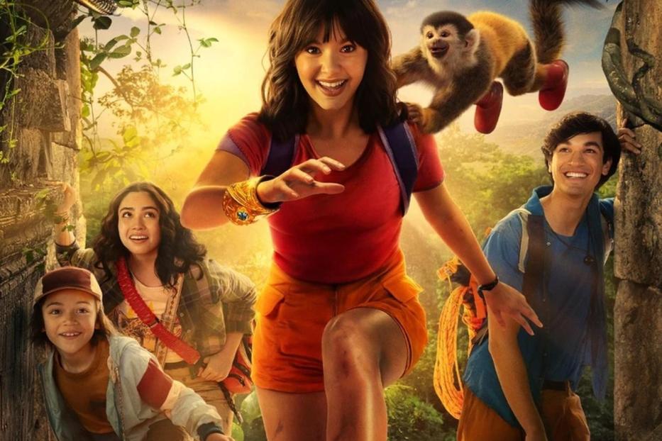 Das Filmplakat zu „Dora and the Search for Sol Dorado“ zeigt Dora und ihre Freunde im Dschungel.