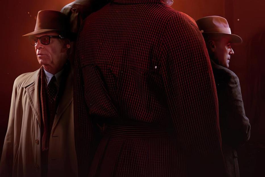 Das Filmplakat zu „Bonn: Alte Freunde, neue Feinde“ zeigt vier Personen in historischer Kleidung.