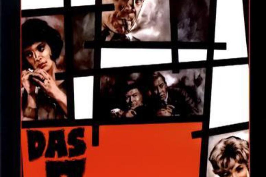 Das Filmplakat für „Das 7. Opfer“ von Bryan Edgar Wallace zeigt mehrere Porträts.