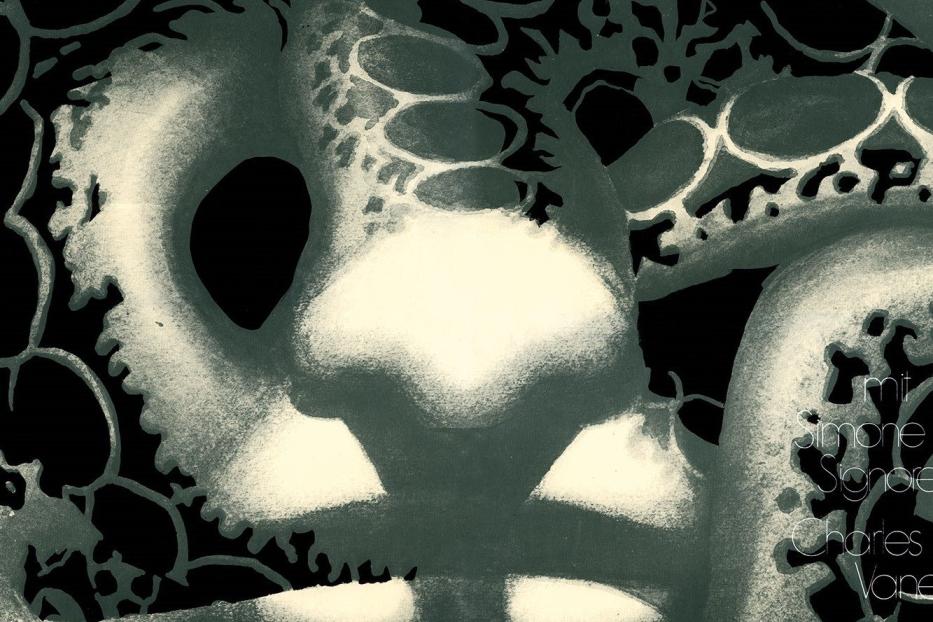 Das Filmplakat für „Der Tod in diesem Garten“ von Luis Buñuel zeigt stilisierte Dschungel-Motive.