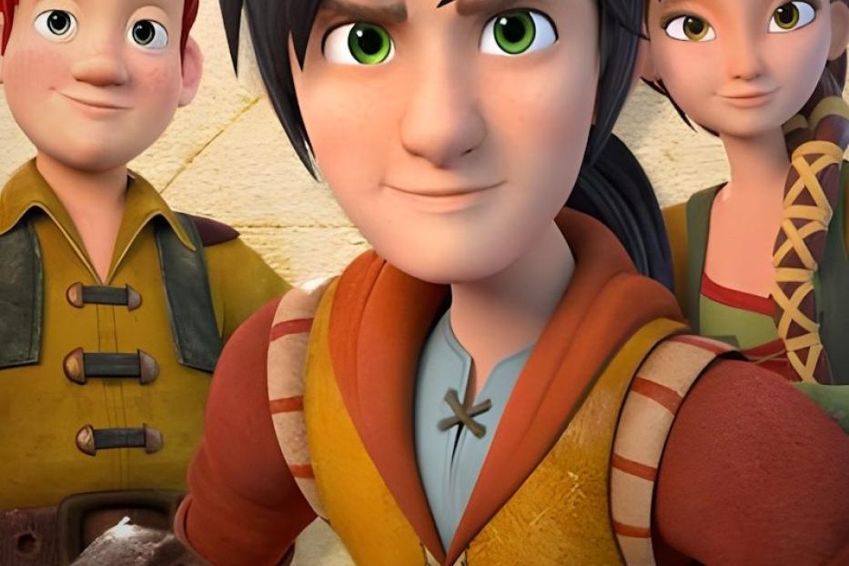 Das animierte Filmplakat für „Leo Da Vinci“ zeigt Leo und seine Freunde.