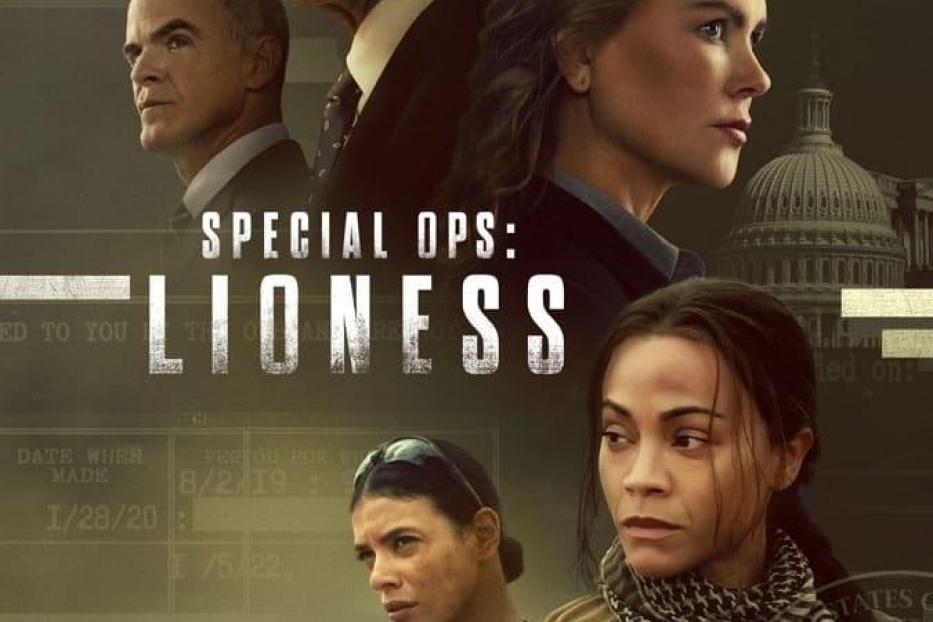 Das Filmplakat für „Special Ops: Lioness“ zeigt die Hauptdarsteller vor dem Hintergrund des Kapitols.