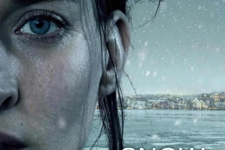 Das Filmplakat für „Snow Angels – Spuren im Schnee“ zeigt das Gesicht einer Frau im Winter.