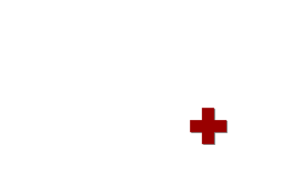 Ein rotes Pluszeichen auf einem weißen Hintergrund.