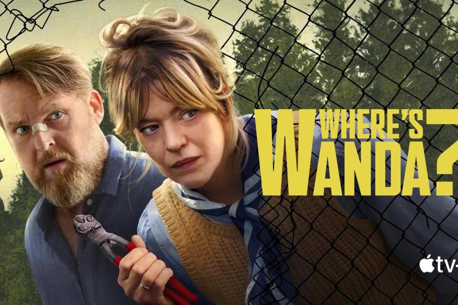 Das Filmplakat zu „Where's Wanda?“ zeigt ein Paar vor einem Zaun, den der Mann mit einem Bolzenschneider durchtrennt.