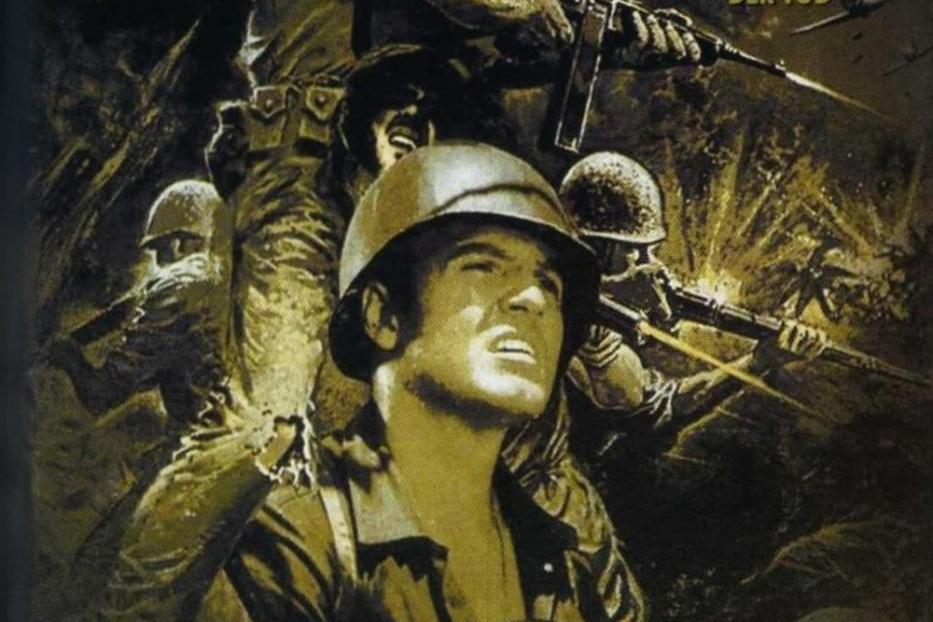 Das Filmplakat für „Todeskommando Iwo Jima“ zeigt Soldaten im Kampf.