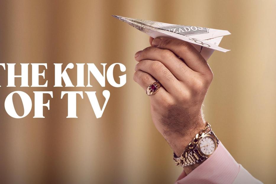 Eine Hand hält ein Papierflugzeug, gefaltet aus einer Banknote.