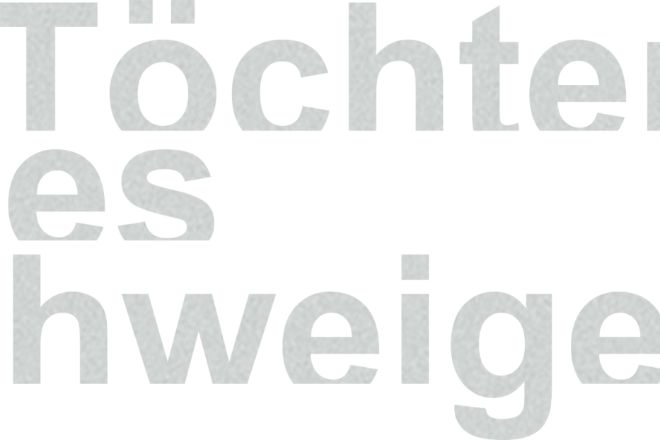Der Titel „Töchter des Schweigens“ in weißer Schrift auf schwarzem Hintergrund.