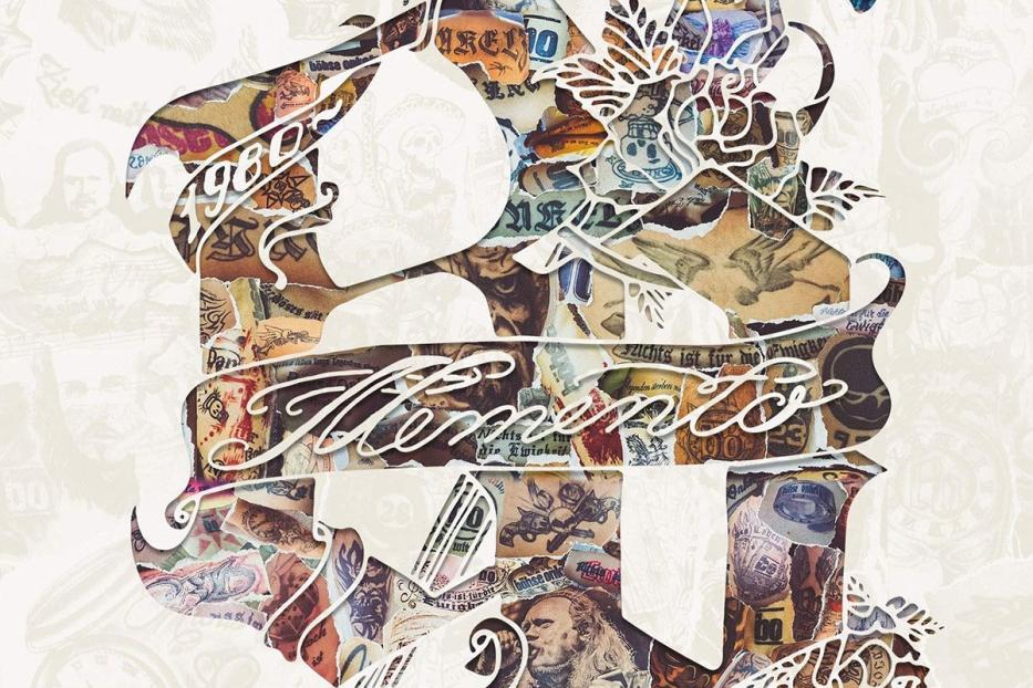 Das Cover der Dokumentation „Gegen die Zeit“ von Böhse Onkelz zeigt eine Collage aus Bildern und Schriftzügen.