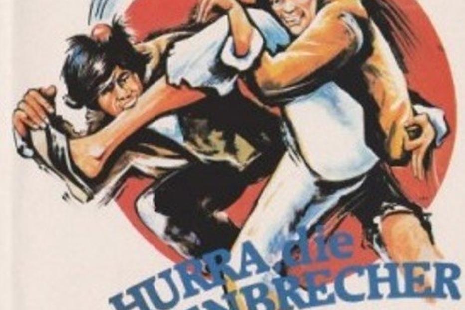 Das Filmplakat für „Hurra, die Knochenbrecher sind da!“ zeigt zwei Männer im Kampf.