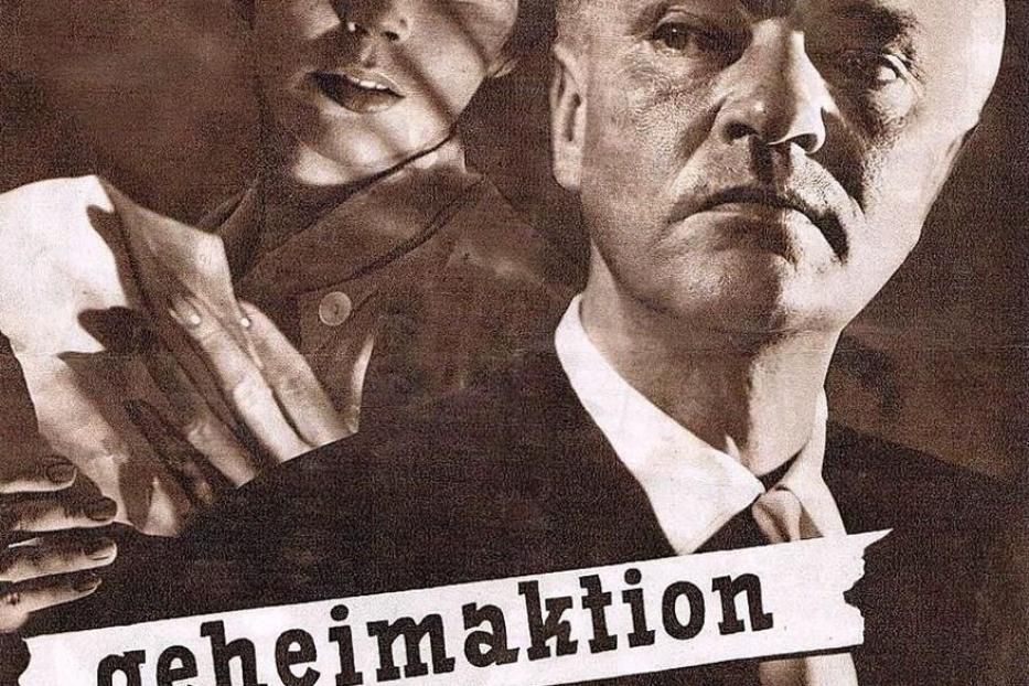 Das Filmplakat für „Geheimaktion Schwarze Kapelle“ zeigt eine Frau und einen Mann.