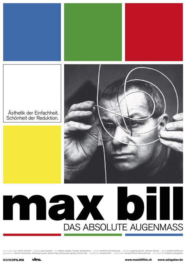 Das Filmplakat für „Max Bill – Das absolute Augenmass“ zeigt ein Porträt des Künstlers.