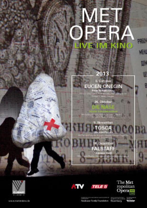 Ein Werbeplakat für die „Met Opera: Live im Kino“-Reihe im Jahr 2013.