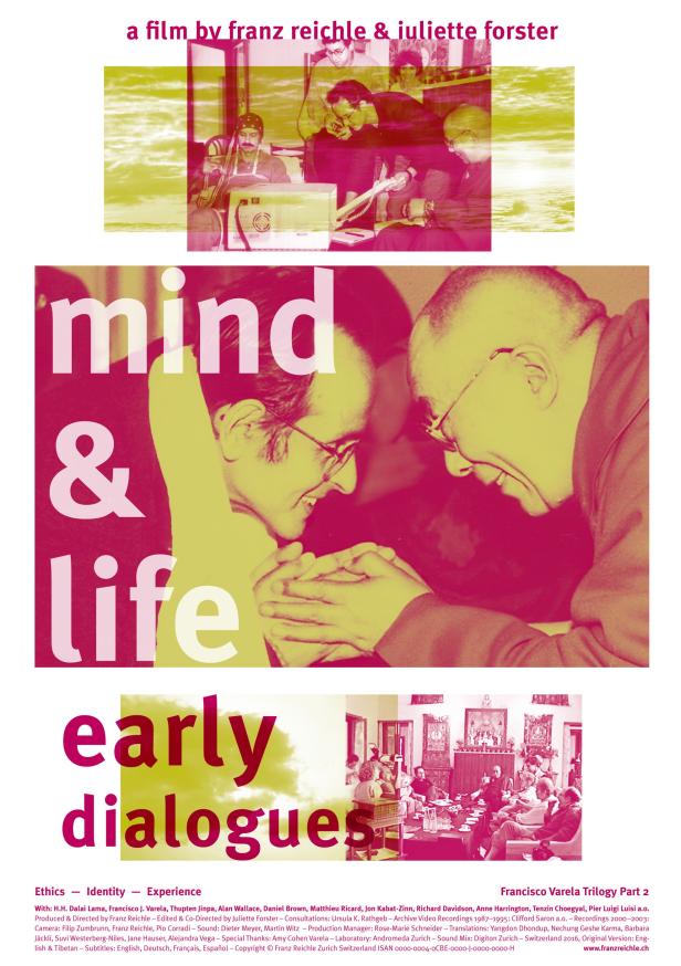 Das Filmplakat für „Mind & Life: Early Dialogues“ zeigt den Dalai Lama und andere Gelehrte.