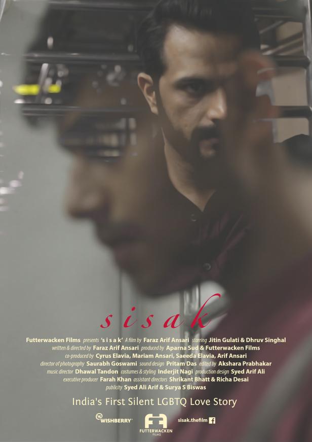 Das Filmplakat für „Sisak“, Indiens ersten stillen LGBTQ-Liebesfilm, zeigt zwei Männer.