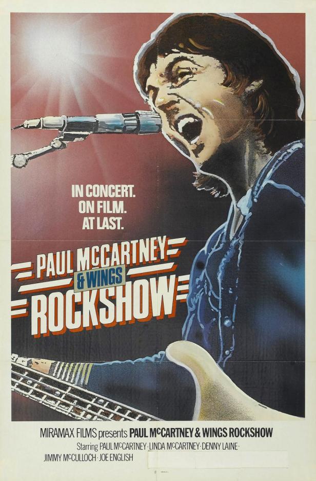 Das Filmplakat für „Rockshow“ mit Paul McCartney am Mikrofon.