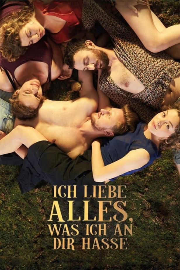 Fünf junge Menschen liegen auf einer Wiese, vermutlich ein Filmplakat für „Ich liebe alles, was ich an dir hasse“.