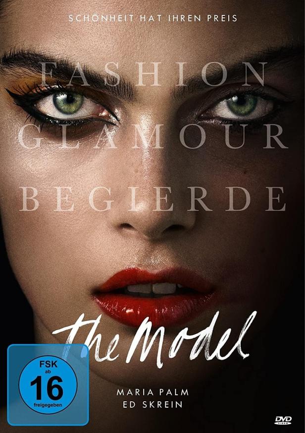 Das Filmplakat für „The Model“ zeigt das Gesicht eines Models mit auffälligem Make-up.