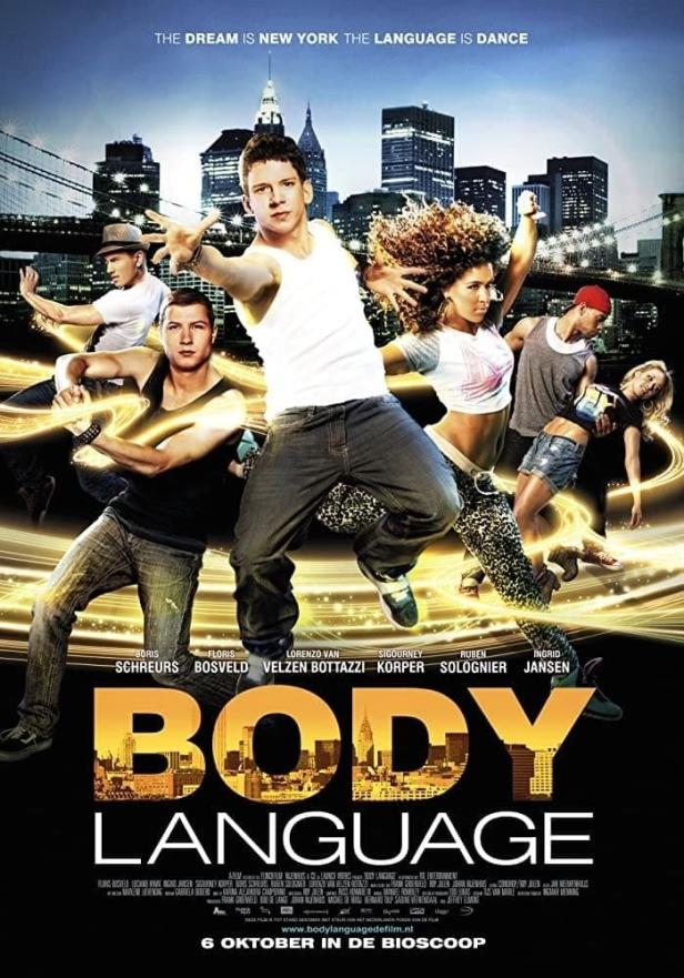 Das Filmplakat für „Body Language“ zeigt eine Gruppe von Tänzern vor der Skyline von New York.