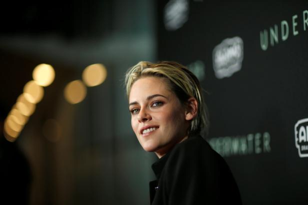 Cast member Stewart poses at a screening for the film "Underwater" in Los Angeles