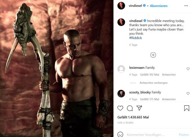 "Riddick 4": Vin Diesel wird in Sequel zurückkehren