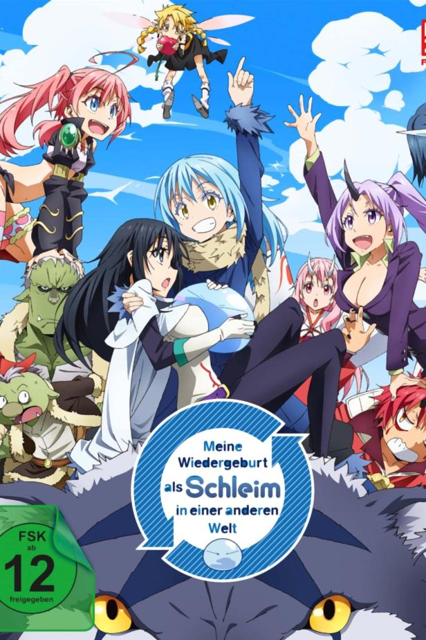 Das Cover von „Meine Wiedergeburt als Schleim in einer anderen Welt“ zeigt verschiedene Anime-Charaktere.