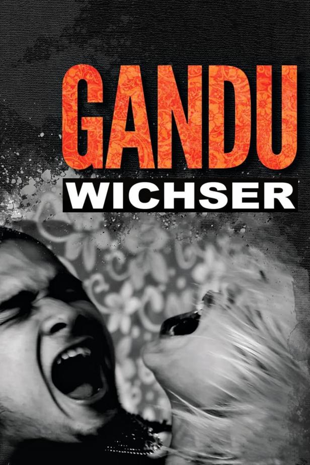 Das Filmplakat für „Gandu“ zeigt zwei schreiende Personen.