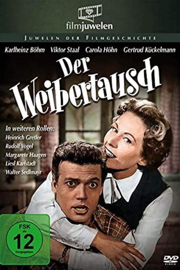 Das Cover des Films „Der Weibertausch“ mit Karlheinz Böhm und Carola Höhn.