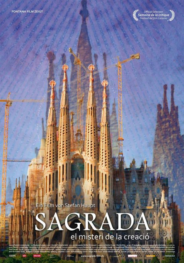 Das Filmplakat zeigt die Sagrada Familia in Barcelona, die sich noch im Bau befindet.