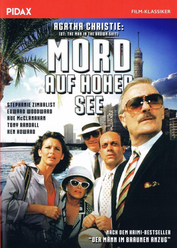 Das Cover des Films „Mord auf hoher See“ nach dem Roman „Der Mann im braunen Anzug“ von Agatha Christie.