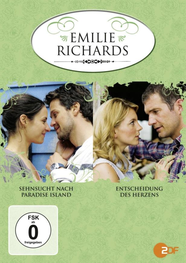 Das DVD-Cover von „Emilie Richards“ zeigt zwei Paare, die sich verliebt ansehen.