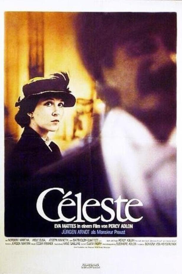 Das Filmplakat für „Céleste“ zeigt Eva Mattes und Jürgen Arndt als Monsieur Proust.