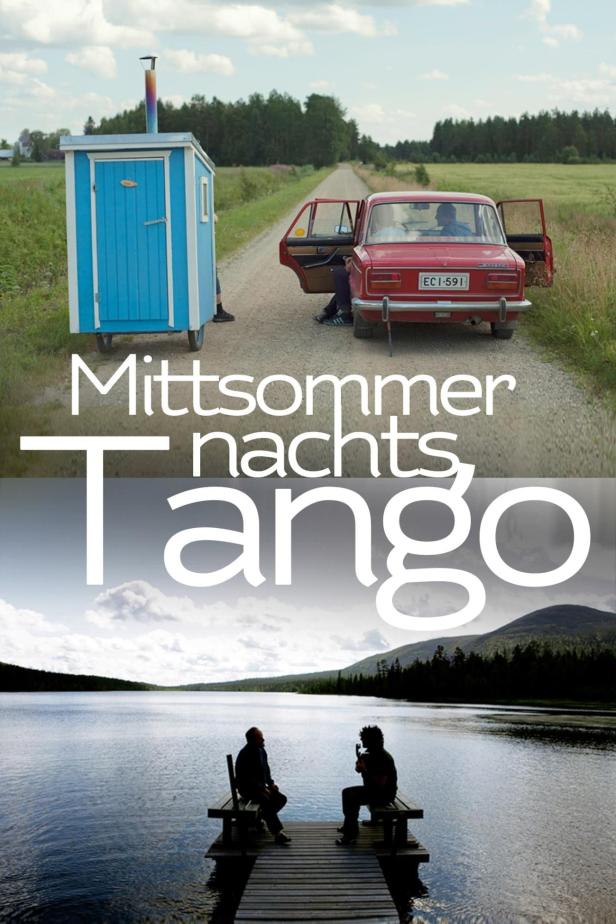 Das Filmplakat für „Mittsommernachtstango“ zeigt eine Toilette auf Rädern und einen roten Oldtimer.