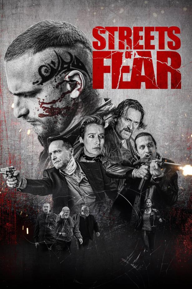 Das Filmplakat für „Streets of Fear“ zeigt eine Gruppe bewaffneter Personen.