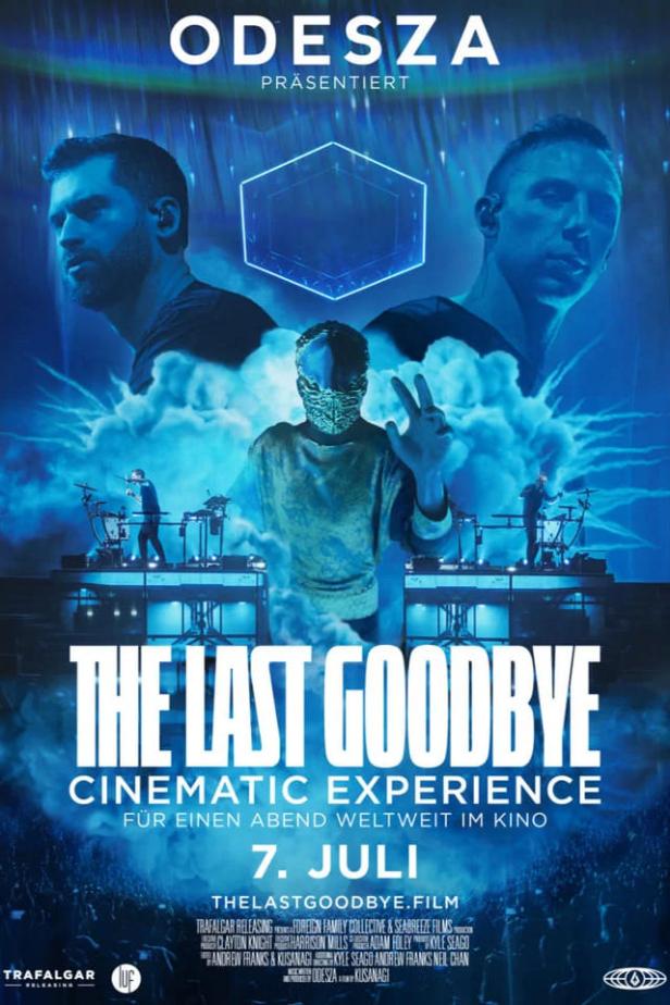 Das Filmplakat für „The Last Goodbye: Cinematic Experience“ von Odesza, der am 7. Juli im Kino gezeigt wird.