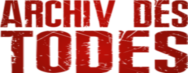 Das rote Logo „Archiv des Todes“.