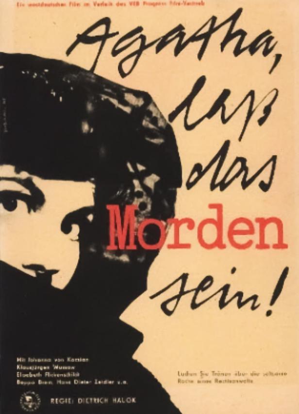 Plakat für den Film „Agatha, laß das Morden sein!“.