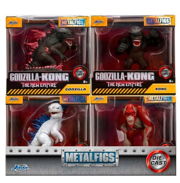 Figuren von Godzilla und Kong aus „The New Empire“ von Jada Toys.