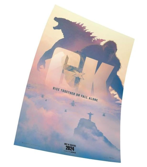 Ein XXXL-Poster von Godzilla und King Kong.