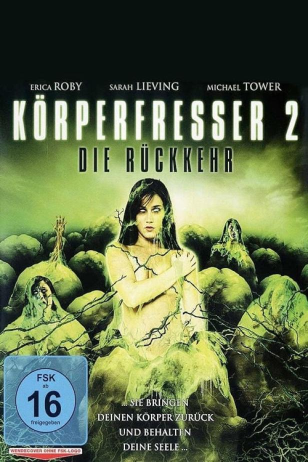Das Filmplakat für „Körperfresser 2: Die Rückkehr“ zeigt eine Frau inmitten von Körpern.