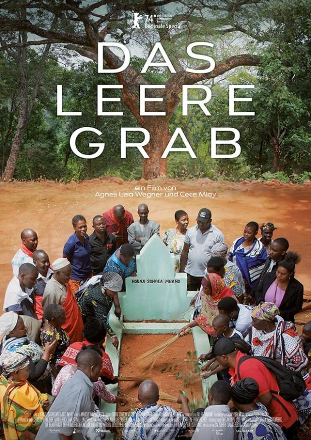 Das Filmplakat für „Das leere Grab“ zeigt eine Gruppe Menschen an einem Grab.