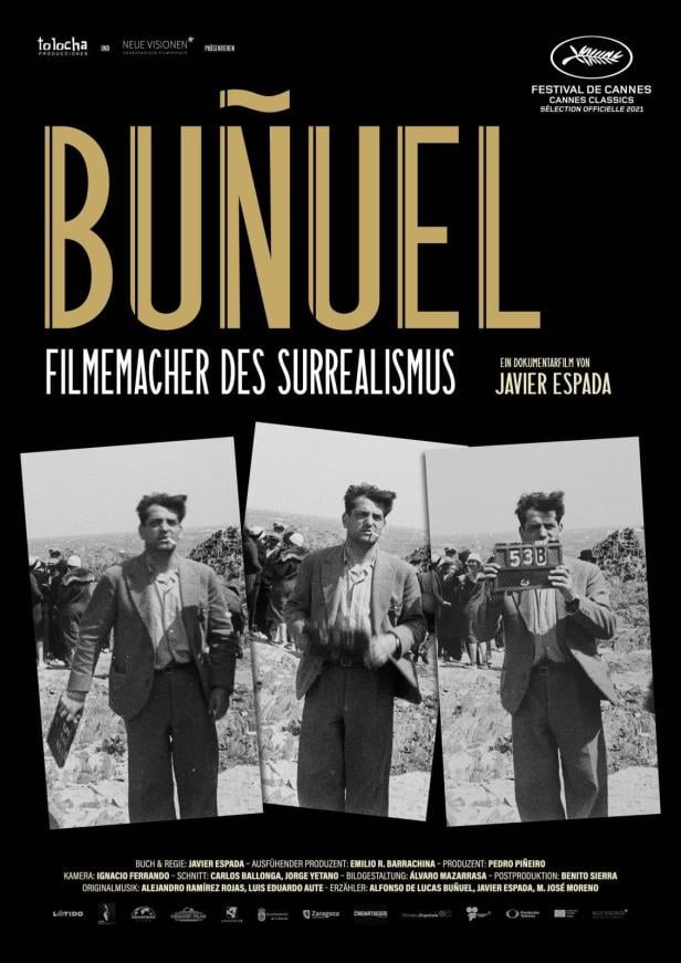 Das Filmplakat für „Buñuel – Filmemacher des Surrealismus“, ein Dokumentarfilm von Javier Espada.