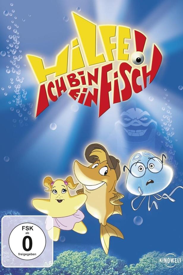 Das Cover des Films „Hilfe! Ich bin ein Fisch“ mit den animierten Hauptfiguren.