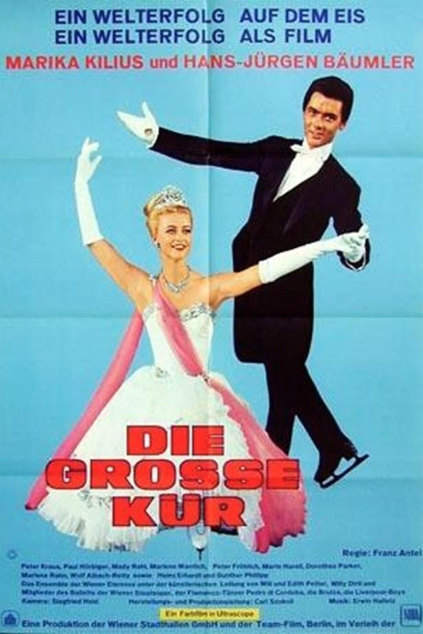 Das Filmplakat für „Die Grosse Kür“ mit Marika Kilius und Hans-Jürgen Bäumler.