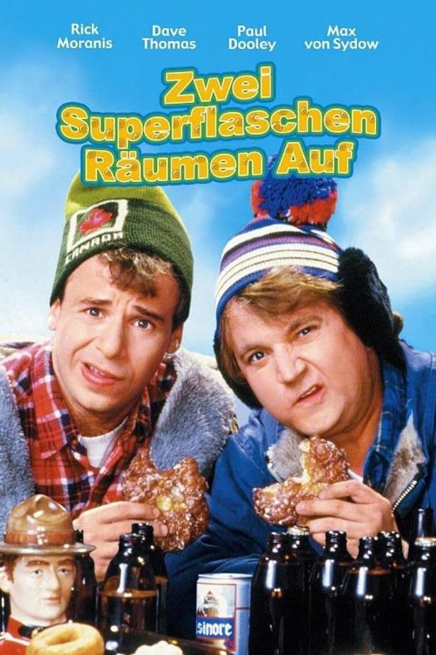 Das Filmplakat zu „Zwei Superflaschen räumen auf“ mit Rick Moranis und Dave Thomas.