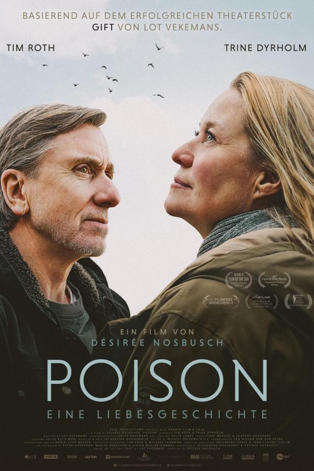 Das Filmplakat für „Poison – Eine Liebesgeschichte“ mit Tim Roth und Trine Dyrholm.