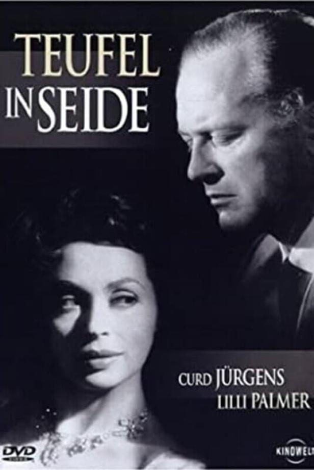 Das Filmplakat für „Teufel in Seide“ mit Curd Jürgens und Lilli Palmer.